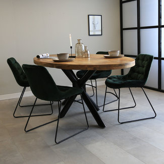 Table à manger industrielle avec rallonge 160-210cm Venice