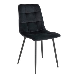 Lot de 2 chaises de salle à manger Carice tissu noir