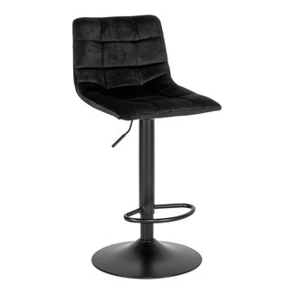 Lot de 2 tabouret de bar pivotant Carice velours noir