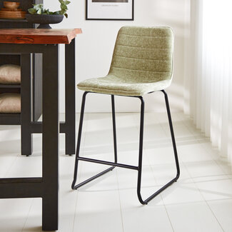 Dimehouse Tabouret de bar Mark Chenille vert