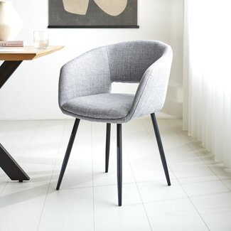 Chaise de salle à manger avec assise ronde Don gris clair