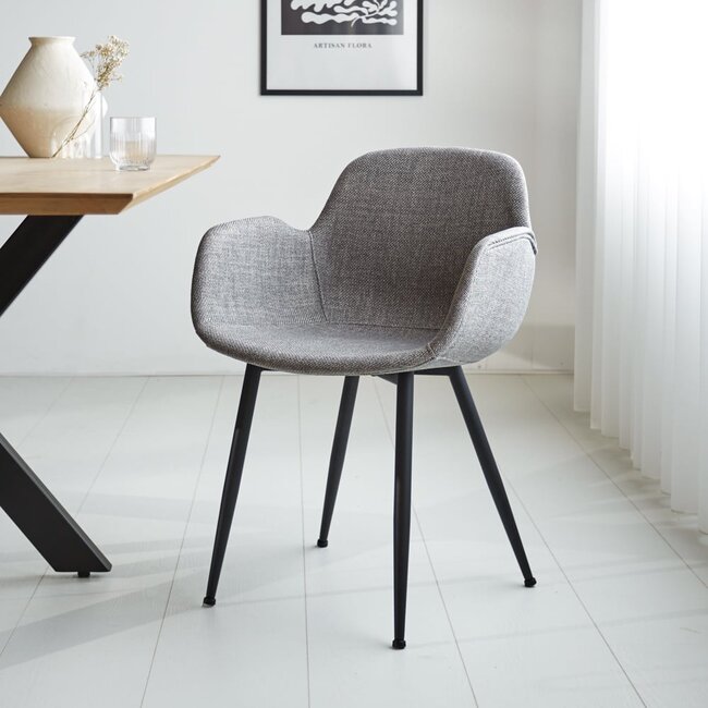 Chaise de salle à manger design - Gris - 59x68x84cm