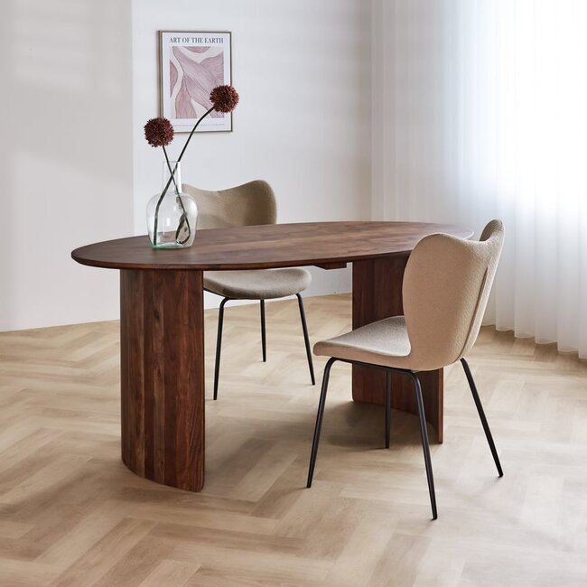 Table à manger ovale Yves Noyer Finition 180x100 cm - Dimehouse