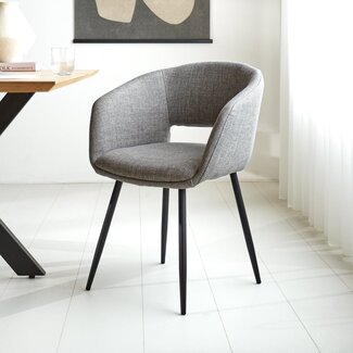 Chaise de salle à manger avec assise ronde Don gris