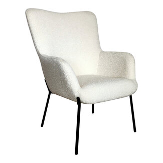 Fauteuil Celia Bouclé blanc