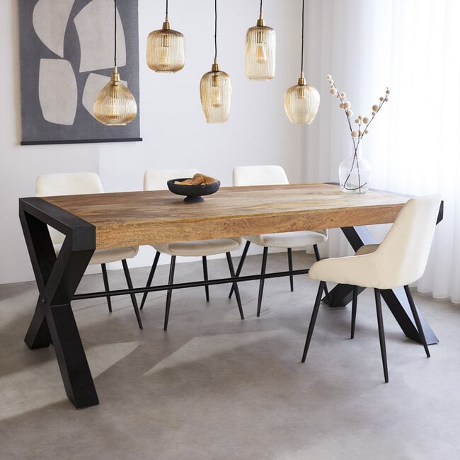 Ashton Table À Manger Industrielle Bois 180cm I Livraison Gratuite