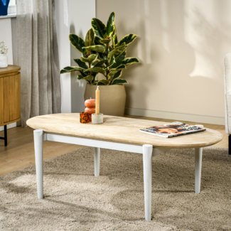 Kylie Table basse ovale en bois de manguier 120x60 cm