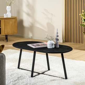 Vik Table basse en bois de manguier 90x45 cm noir