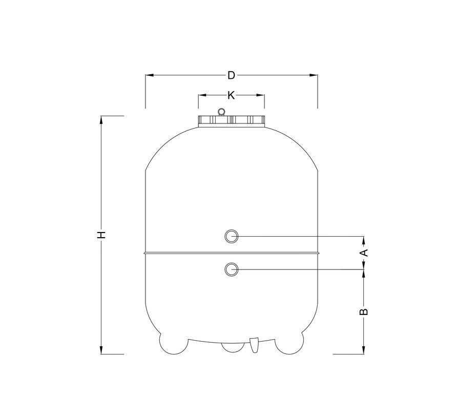 Blue+ gelamineerde zandfilter 500 met Praher klep (doorzichtig deksel) 10m3/u