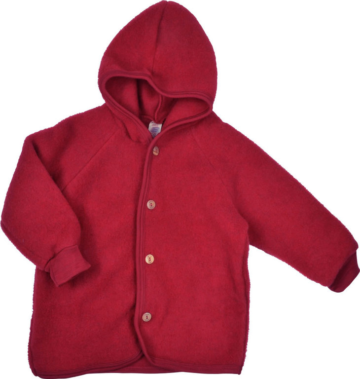 Engel Natur hooded jacket with buttons red