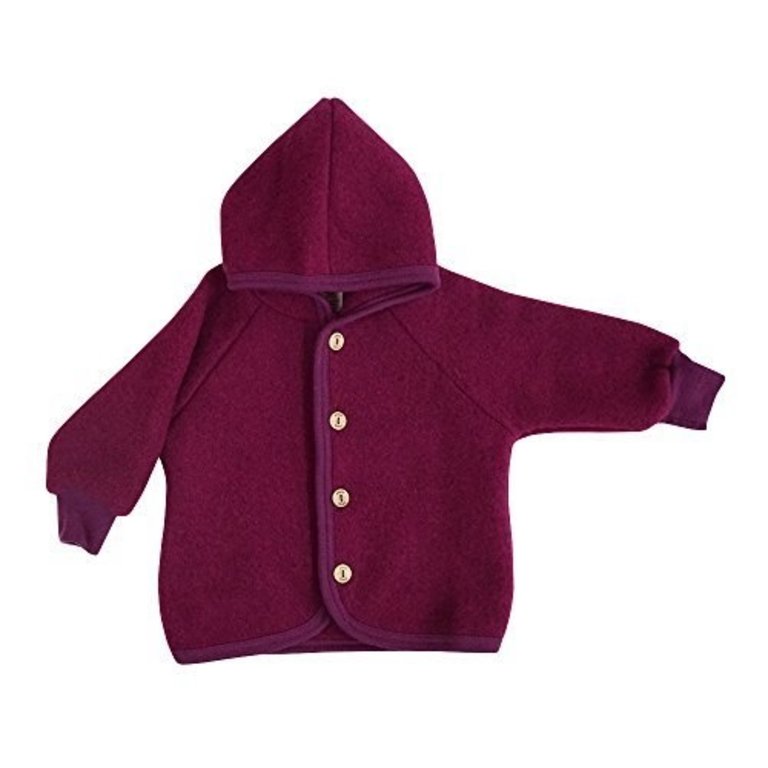 Engel Natur hooded jacket with buttons berry