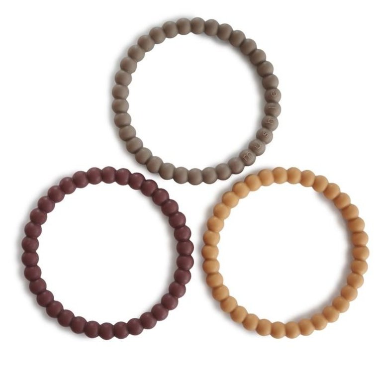 Mushie Silicone bracelet (3 pack) //berry/marigold/khaki