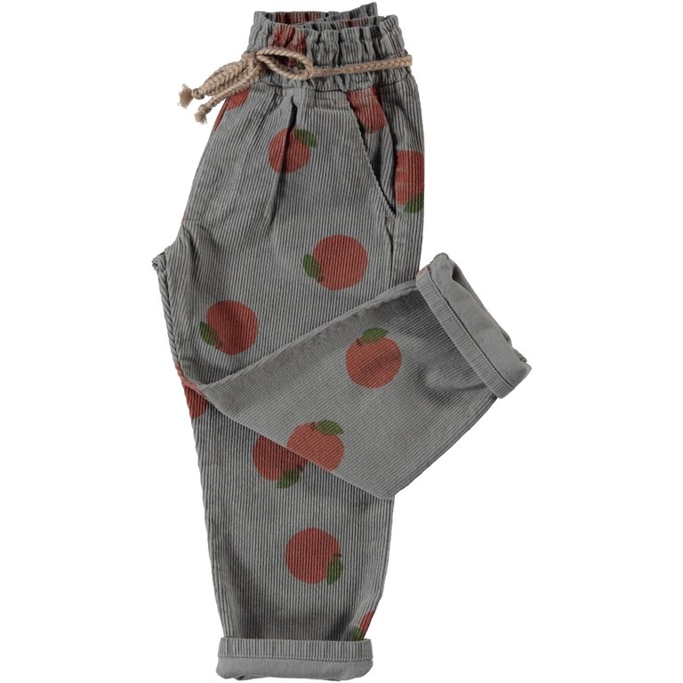Piupiuchick trousers w belt // grey w peaches allover