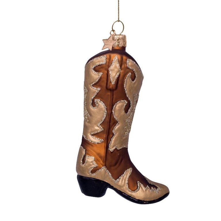 Vondels brown with gold glitter cowboy boot // H10.5cm