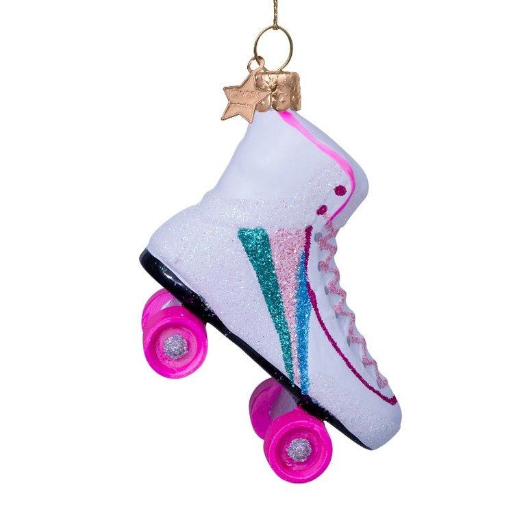 Vondels white rollerskate with rainbow // H8cm