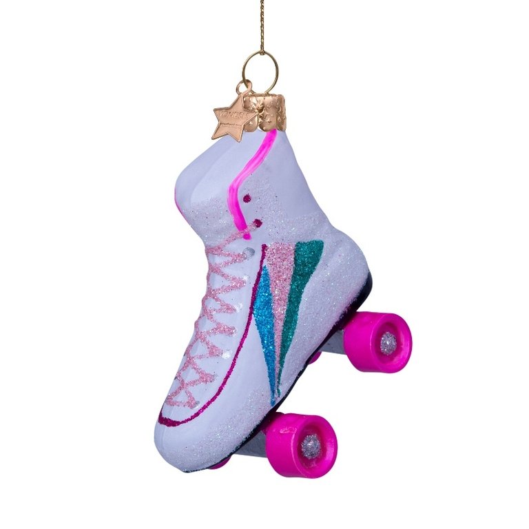 Vondels white rollerskate with rainbow // H8cm