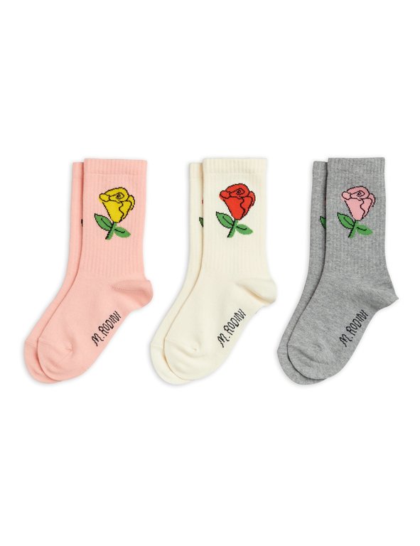 Mini Rodini rose 3-pack socks // multi