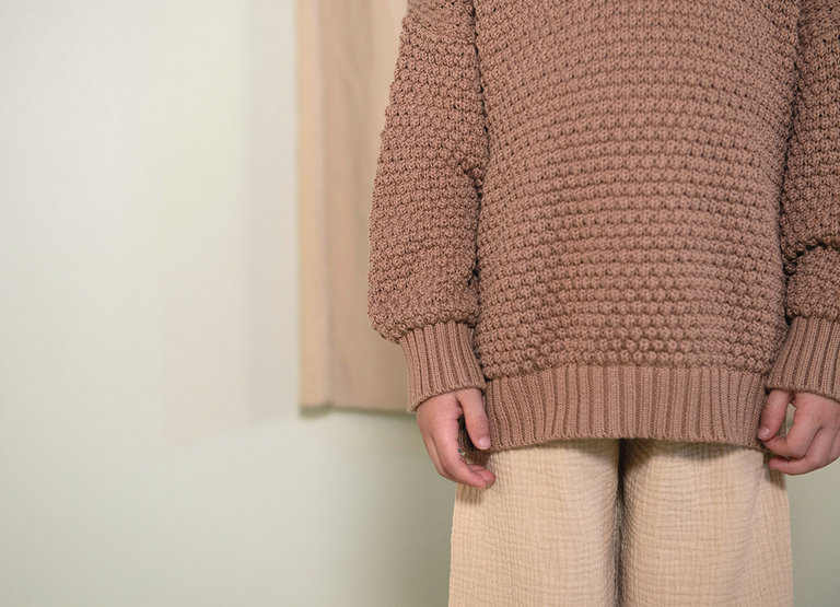 Nixnut tur knit sweater // rose