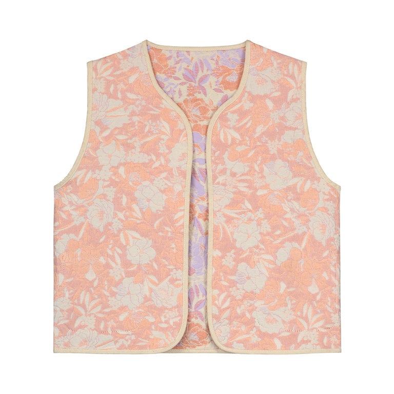 Daily Brat flower jacquard reversible vest // rosy lilac