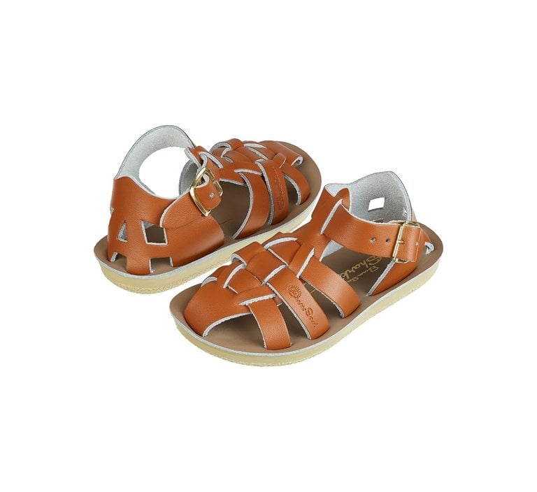 Salt Water Sandals shark // child tan