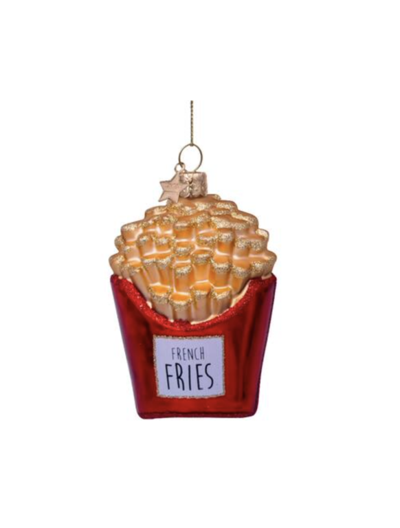 Vondels red/white glitter french fries // H11cm