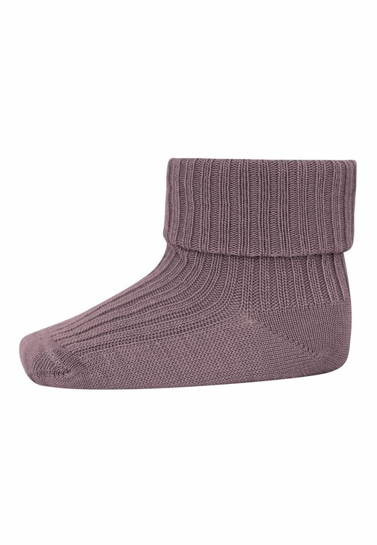 MP Denmark 589 wool rib baby socks // 33 dark purple dove