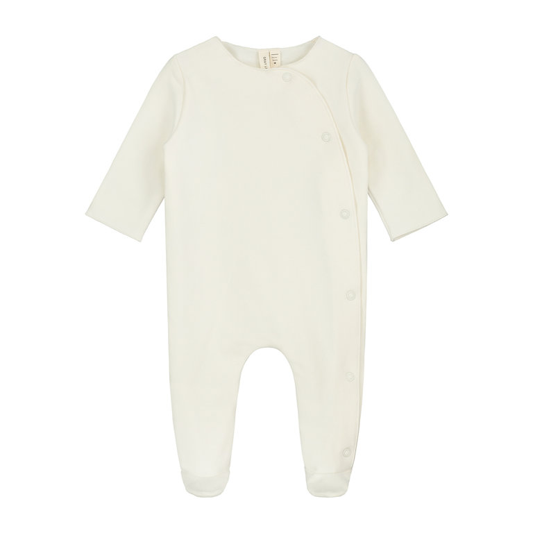 Gray Label newborn suit with snaps // cream