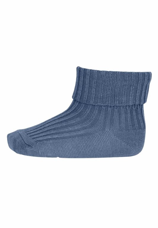 MP Denmark 533 cotton rib baby socks //  4222 stone blue