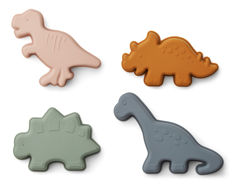 Liewood gill sand moulds 4-pack // dino/sandy