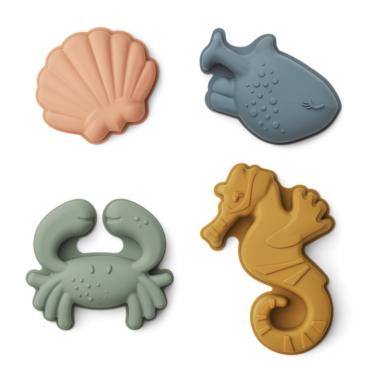 Liewood gill sand moulds 4-pack // sea creatures/sandy