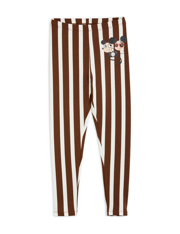 Mini Rodini ritzratz stripe aop leggings // brown