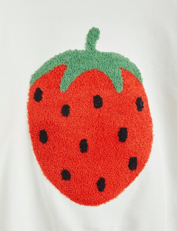Mini Rodini strawberries emb sweatshirt // white