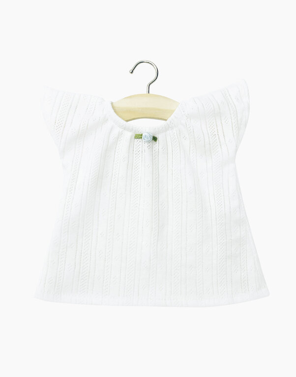 Minikane albertine nightgown // white striped dotted flower