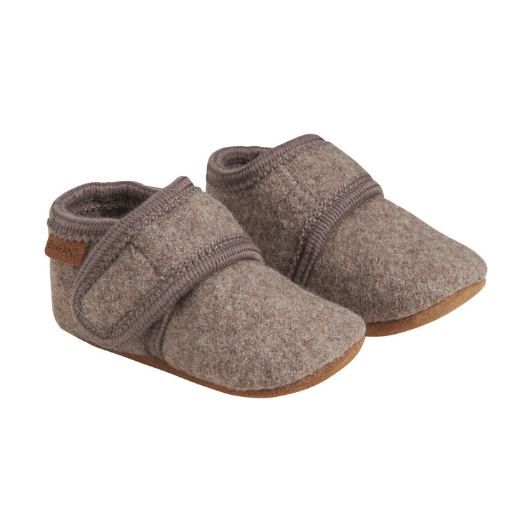 Enfant baby wool slippers // walnut