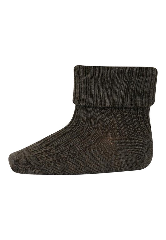 MP Denmark 589 wool rib baby sock // 351 brown melange