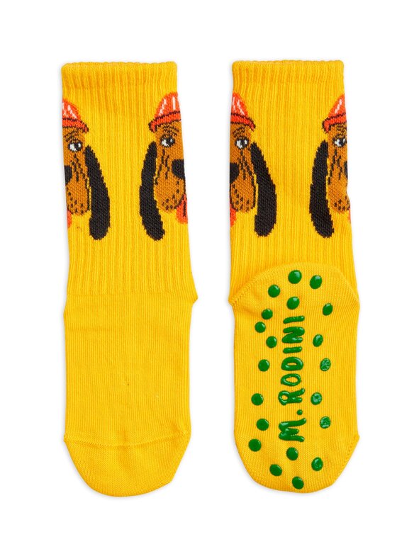 Mini Rodini bloodhound antislip socks // yellow