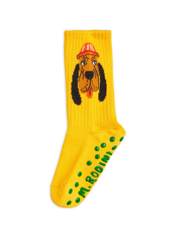 Mini Rodini bloodhound antislip socks // yellow