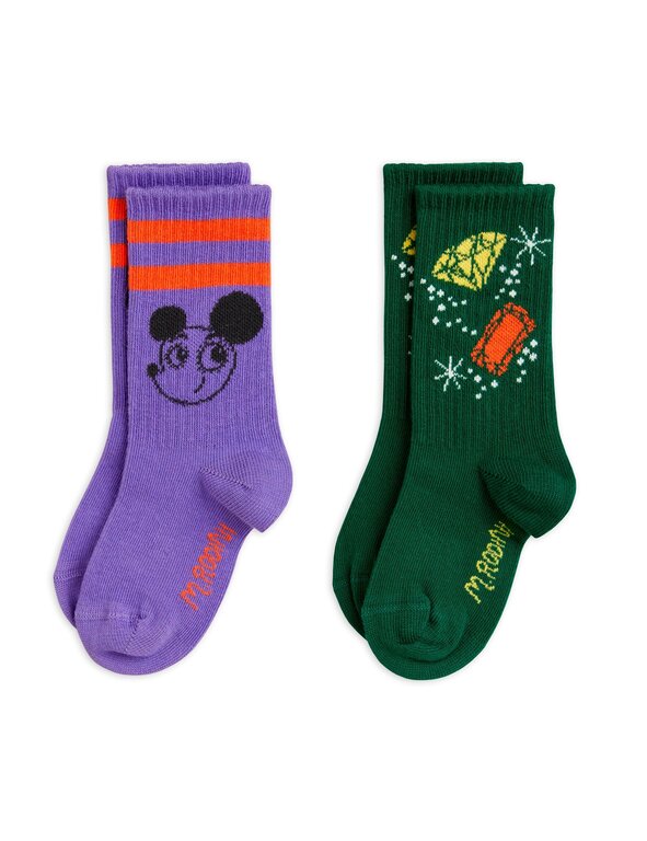 Mini Rodini ritzrats 2-pack socks // multi