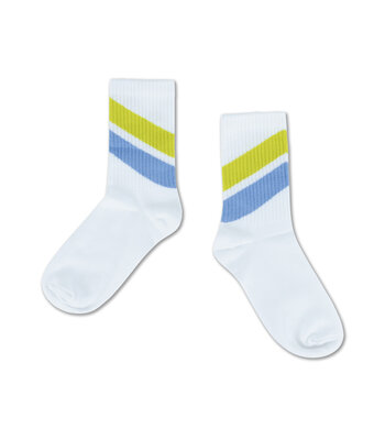 sporty socks // diagonal stripe white