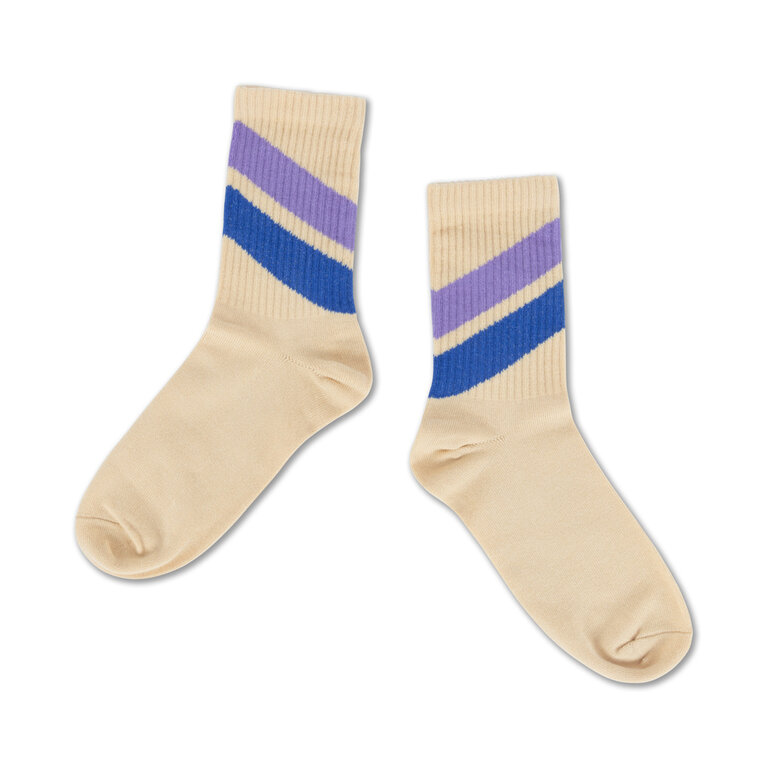 Repose Ams sporty socks // diagonal sand stripe