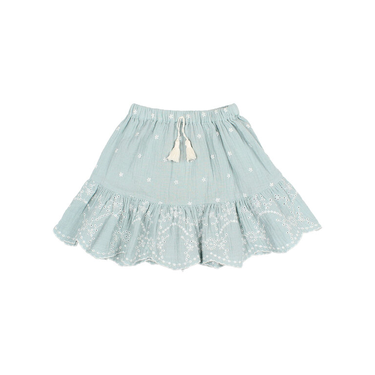 Buho embroidery skirt // almond