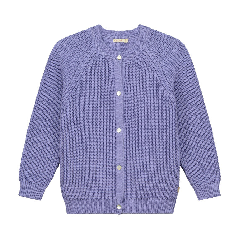 Yuki Kidswear raglan cardigan // purple