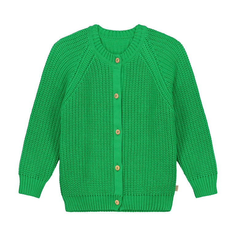 Yuki Kidswear raglan cardigan // apple green