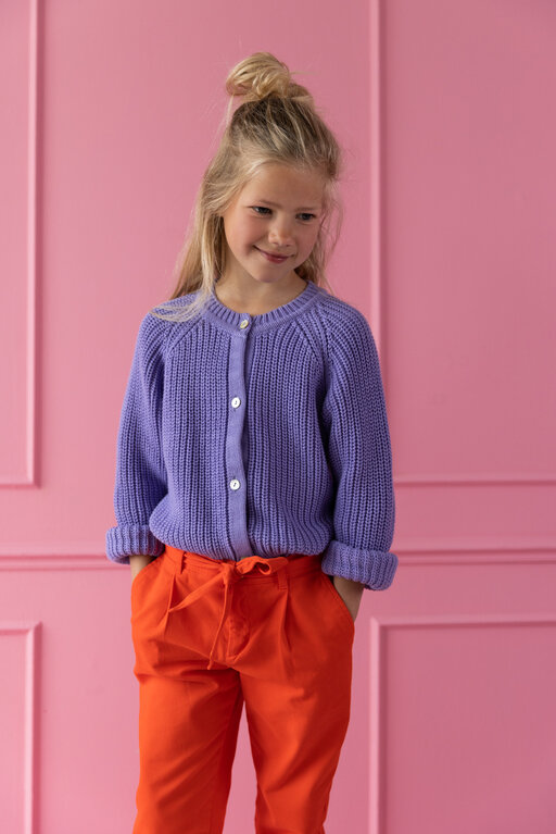 Yuki Kidswear raglan cardigan // purple