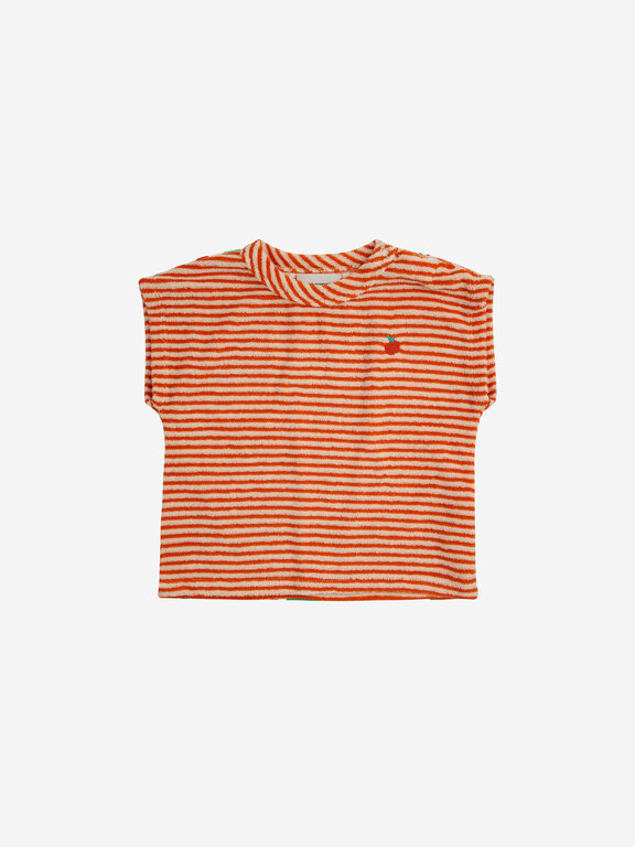 Bobo Choses orange stripes terry t-shirt // baby