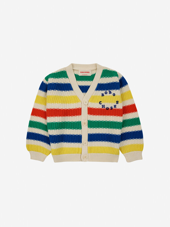 Bobo Choses Bobo Choses multicolor stripes cardigan // baby