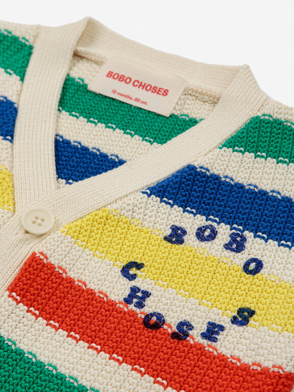 Bobo Choses Bobo Choses multicolor stripes cardigan // baby