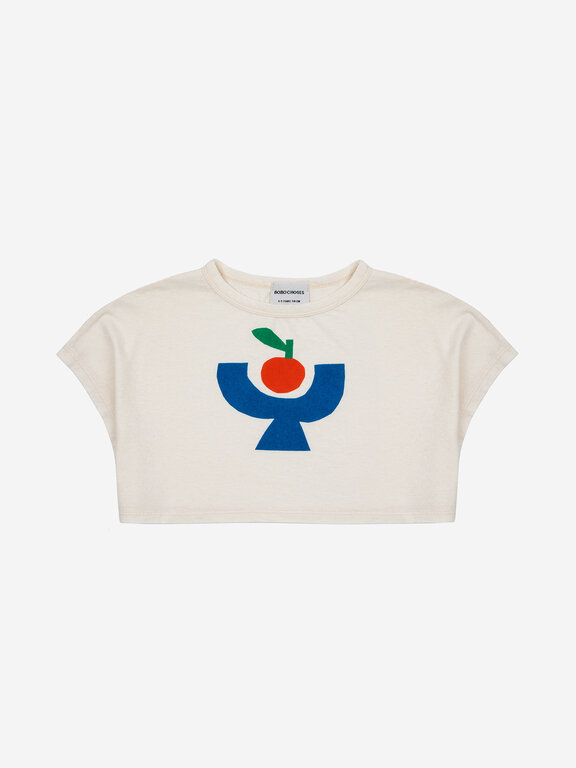 Bobo Choses tomato plate cropped t-shirt // kids