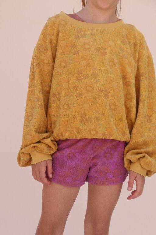 Longlivethequeen terry sweater // yellow flower