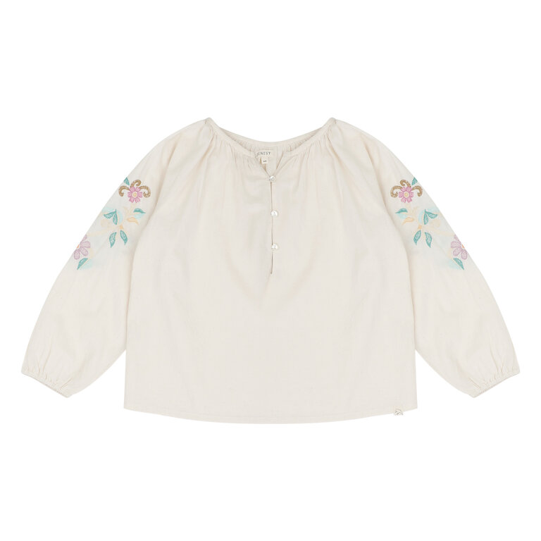 Jenest lilly blouse // natural with embroidery